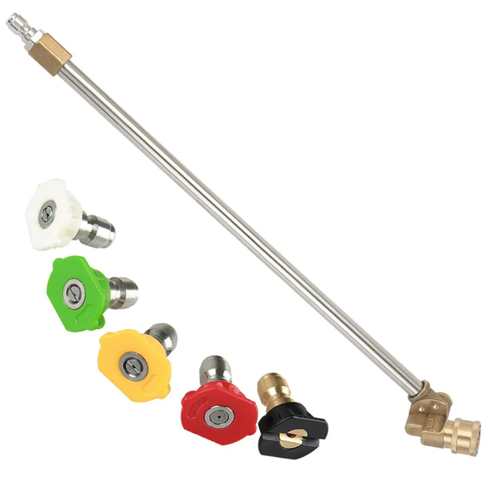 5000 PSI Pressure Washer Wand Adjustable Angle Nozzle 16" Spray Lance 180 Degree 5 Angles Quick Connect Pivot Adapter Dropship
5000 PSI Pressure Washer Wand Adjustable Angle Nozzle 16" Spray Lance 180 Degree 5 Angles Quick Connect Pivot Adapter Dropship