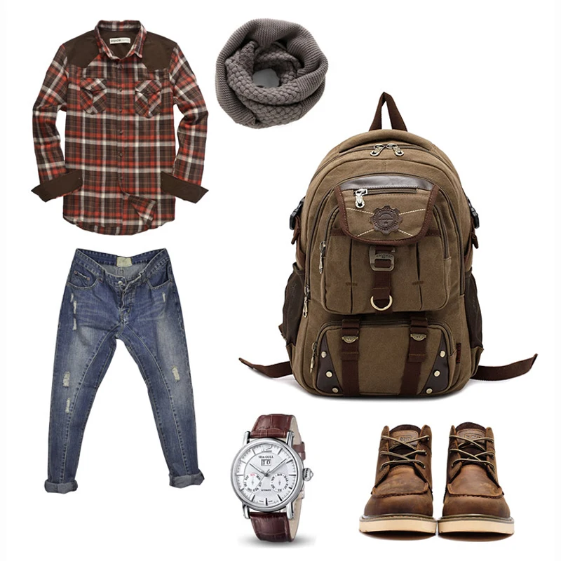 KAUKKO New fashion men's backpack vintage canvas backpack school bag men's travel bags large capacity travel laptop backpack bag 
KAUKKO New fashion men's backpack vintage canvas backpack school bag men's travel bags large capacity travel laptop backpack bag