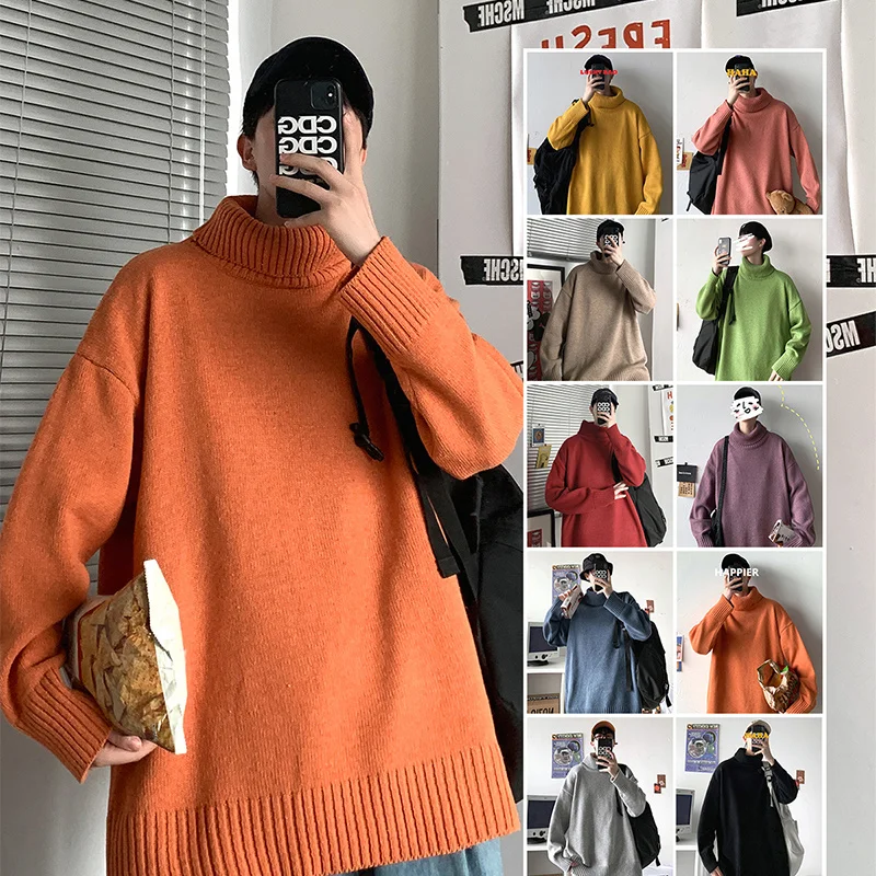 Autumn Winter Turtleneck Sweater Men Warm Fashion Casual Knitted Pullover Men Korean Loose Multicolor Long-sleeved Sweater Mens
Autumn Winter Turtleneck Sweater Men Warm Fashion Casual Knitted Pullover Men Korean Loose Multicolor Long-sleeved Sweater Mens