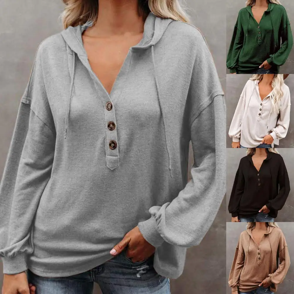 Women Hooded All Match Stylish Pure Color Hooded Sweatshirt Casual Button Blouse Sweatshirt Loose Streetwear For Autumn Winter
Women Hooded All Match Stylish Pure Color Hooded Sweatshirt Casual Button Blouse Sweatshirt Loose Streetwear For Autumn Winter