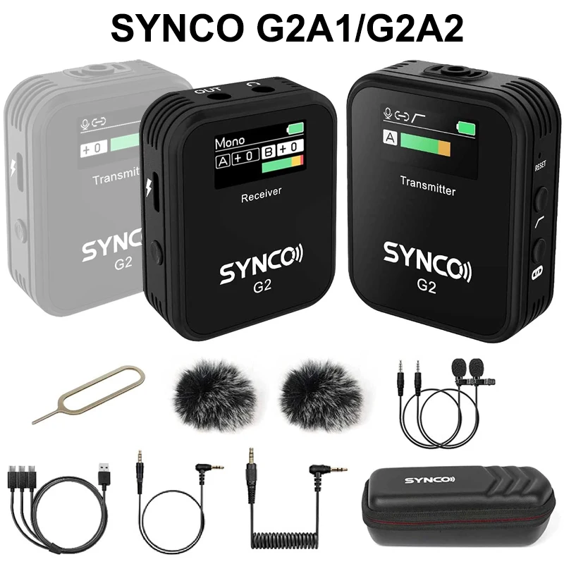 

Беспроводной петличный микрофон SYNCO G2A1 G2A2 для iPhone Android смартфонов ноутбуков DSLR планшетов видеокамер