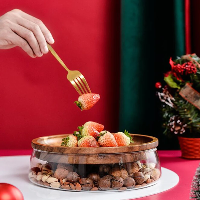 Kitchen Glass Fruits Storage Box with Wooden Lid Double Layer Candy Storage Box Nuts Dry Fruits Container Tray
Kitchen Glass Fruits Storage Box with Wooden Lid Double Layer Candy Storage Box Nuts Dry Fruits Container Tray