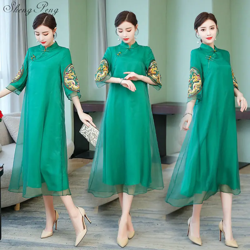 2019 women's satin cheongsam evening dress chinese oriental qipao dresses traditional chinese retro dress V1695
2019 women's satin cheongsam evening dress chinese oriental qipao dresses traditional chinese retro dress V1695