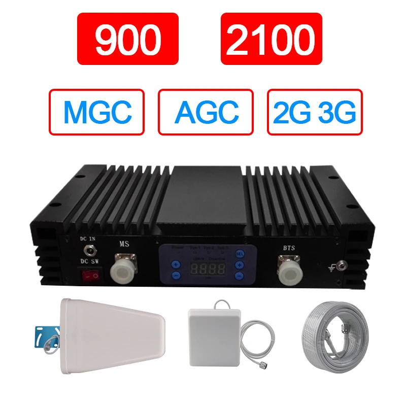 Ретранслятор 4g 75 дБ регулируемый усилитель сигнала MGC мобильный телефон Gsm900 WCDMA2100