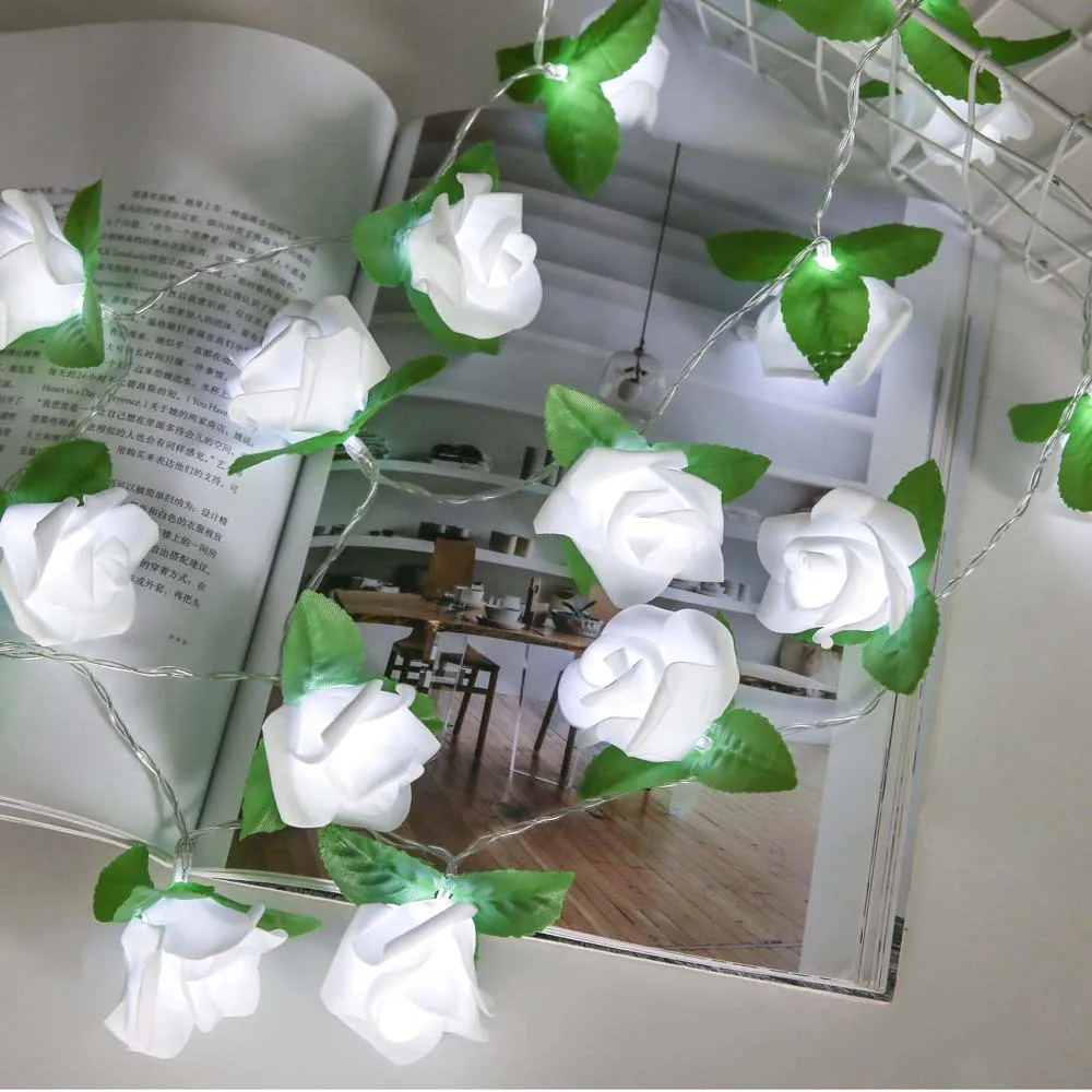 Battery Powered 2M 20leds Rose Flower Christmas Holiday String Lights Valentine's Day Wedding Party Garland Decor Luminaria 
Battery Powered 2M 20leds Rose Flower Christmas Holiday String Lights Valentine's Day Wedding Party Garland Decor Luminaria