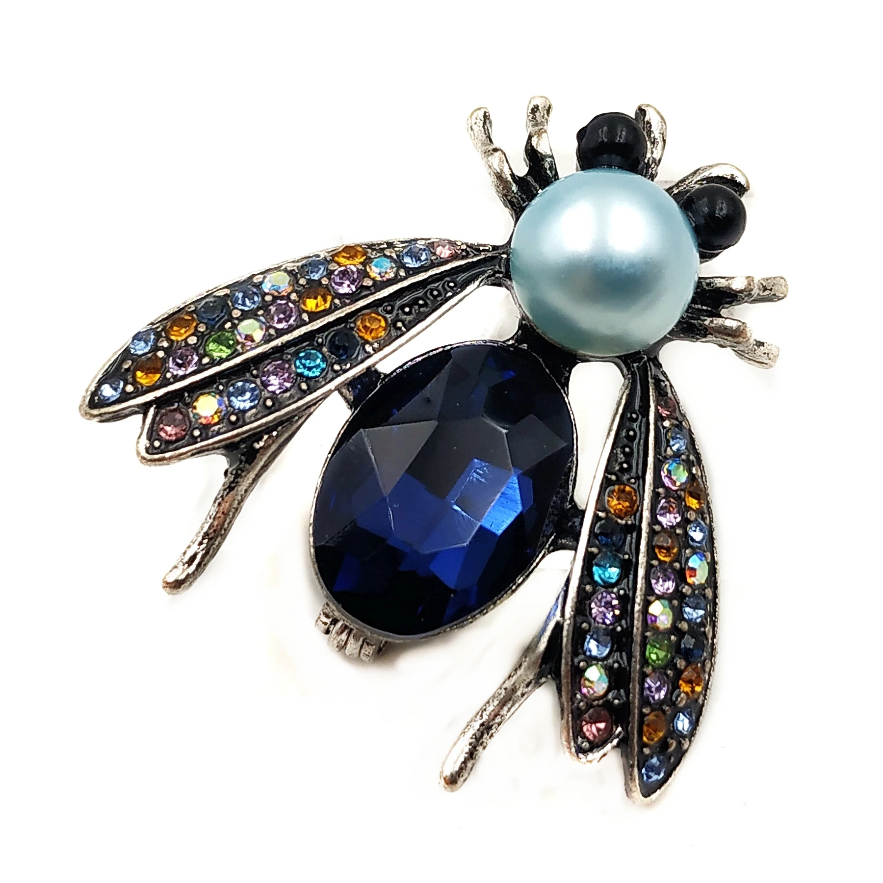 Designer Vintage Colorful Crystal Wing Imitated Pearl & Blue Rhinestone Bubble Bee Broaches Pins Cute Insect Jewelry for Unisex
Designer Vintage Colorful Crystal Wing Imitated Pearl & Blue Rhinestone Bubble Bee Broaches Pins Cute Insect Jewelry for Unisex