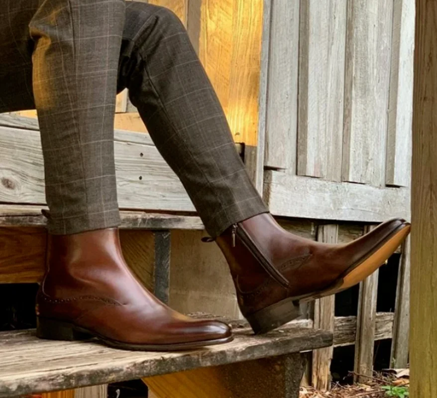 New Arrvials New Fashion Men Pu Leather Ankle High Zipper Design Style Casual Chelsea Boots for Men Zapatos De Hombre KH347 
New Arrvials New Fashion Men Pu Leather Ankle High Zipper Design Style Casual Chelsea Boots for Men Zapatos De Hombre KH347