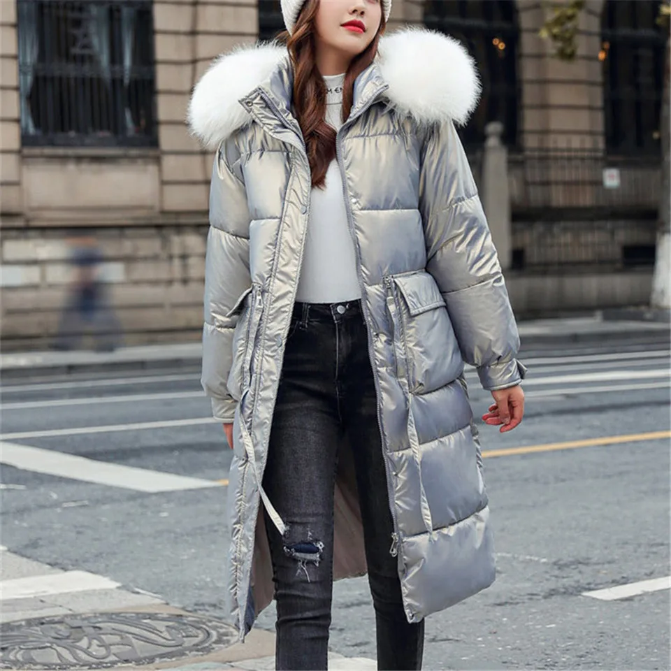 Winter Women Glossy Jacket Warm Thick Cotton Padded Coats Ladies Fashion Loose Elegant Long Parka Jackets Outerwear Female
Winter Women Glossy Jacket Warm Thick Cotton Padded Coats Ladies Fashion Loose Elegant Long Parka Jackets Outerwear Female