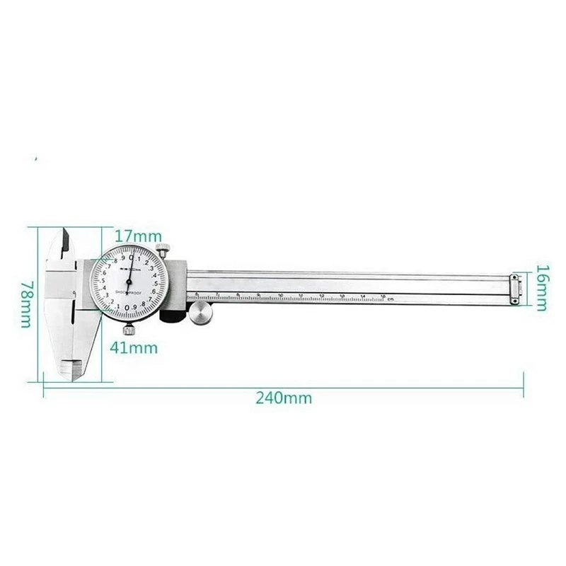 

Dial Calipers High Precision Vernier Calipers Shockproof Height Depth Inner Outer Diameter Tester Measuring Tools