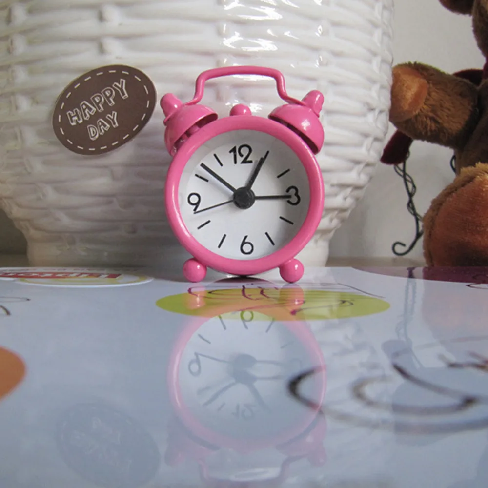 Alarm Clock Snooze Silent Sweeping Wake Up Table Creative Cute Mini Metal Small Electronic | Дом и сад
