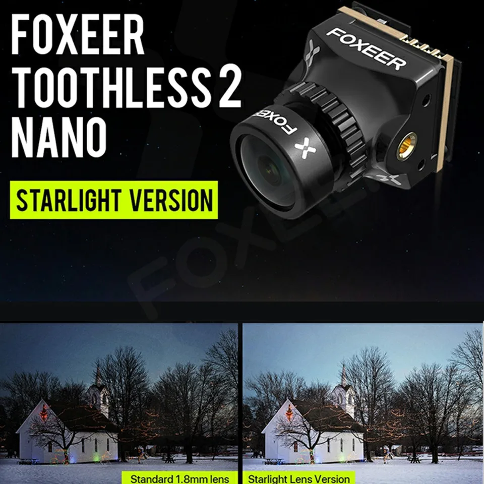 

Foxeer Toothless Nano 2 StarLight Mini 1.8mm 2.1mm FPV Camera HD CMOS OSD 1200TVL for F405 AIO F722 Dual FC RC Quadcopter Cam