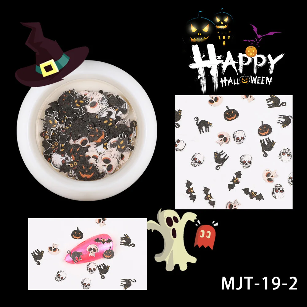 12 Style Nail Art Sequins Mixed Pumpkin Skull Wood Pulp Nail Flake 3D Halloween Charms Ghost Bat DIY Manicure Decorations Decals
12 Style Nail Art Sequins Mixed Pumpkin Skull Wood Pulp Nail Flake 3D Halloween Charms Ghost Bat DIY Manicure Decorations Decals
