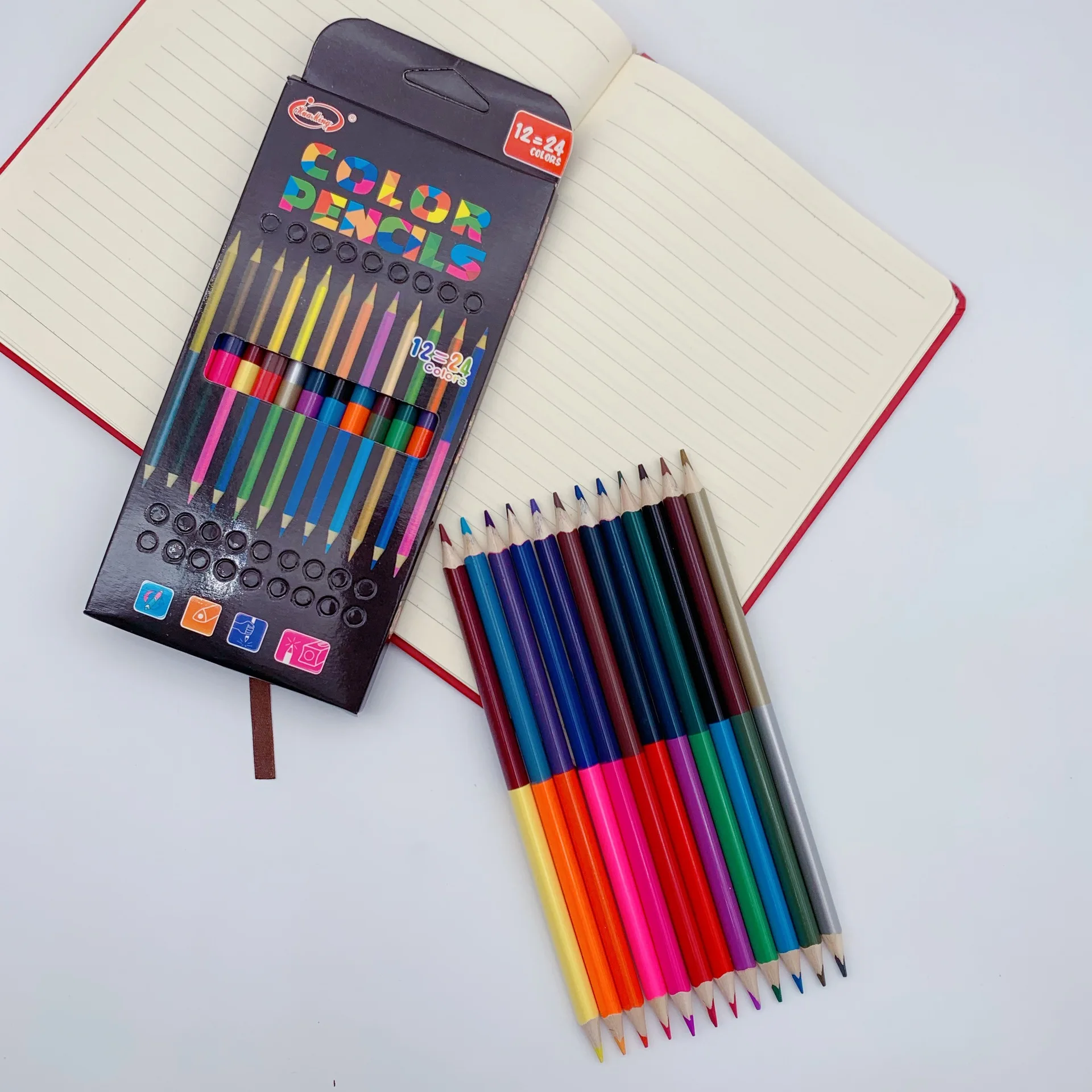 12Pcs/Set 24-color Triangular Two-end Colored Pencils Creative Sketch Art Painting Pencil Novel School Supplies Stationery Set
12Pcs/Set 24-color Triangular Two-end Colored Pencils Creative Sketch Art Painting Pencil Novel School Supplies Stationery Set