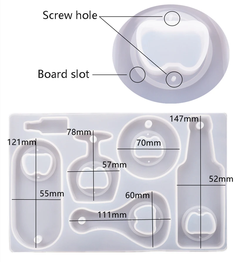 DIY Crystal Epoxy Resin Mold Beer Spanner Bottle Opener Dry Flower Mirror Silicone Mold for Planar Resin Accessories Resin Art
DIY Crystal Epoxy Resin Mold Beer Spanner Bottle Opener Dry Flower Mirror Silicone Mold for Planar Resin Accessories Resin Art