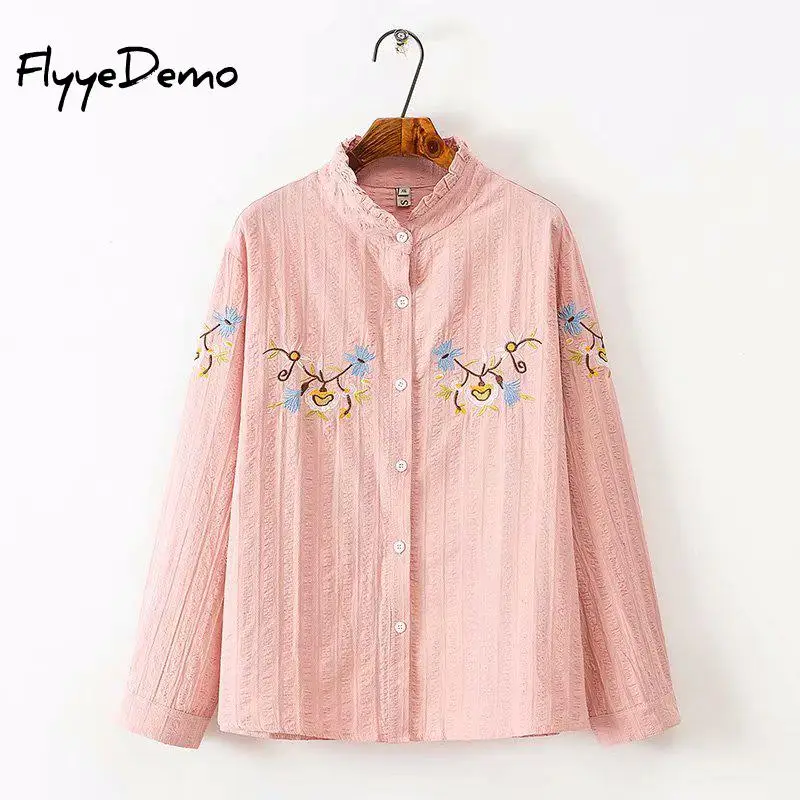 New Women Blouse 2021 Long Sleeve Cotton Embroidery Blouse Lady Casual Button Design Ruffled Collar Female Shirt Plus Size
New Women Blouse 2021 Long Sleeve Cotton Embroidery Blouse Lady Casual Button Design Ruffled Collar Female Shirt Plus Size