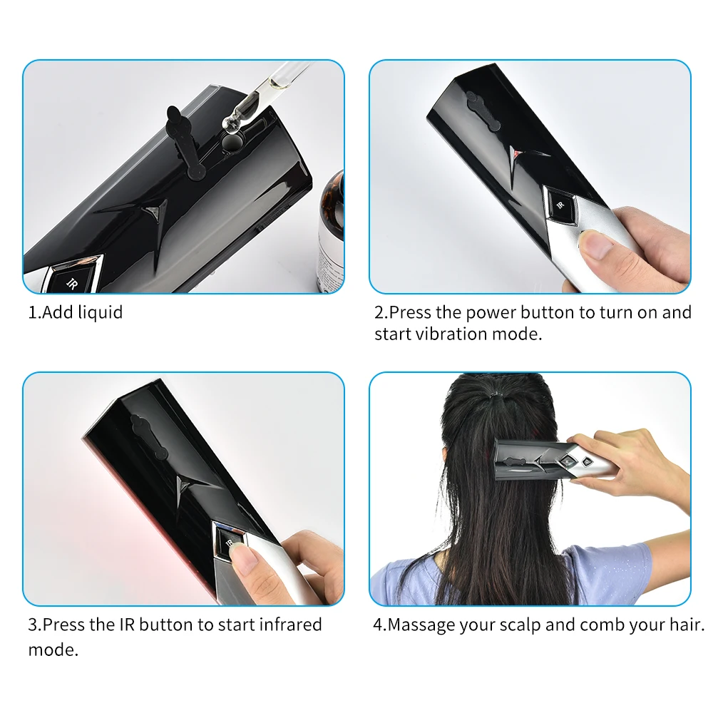 Infrared Massage Comb Magic Vibration Massager Hair Brush Handheld Electric Comb Hair Growth Care Reduce Hair Loss Treatment 
Infrared Massage Comb Magic Vibration Massager Hair Brush Handheld Electric Comb Hair Growth Care Reduce Hair Loss Treatment