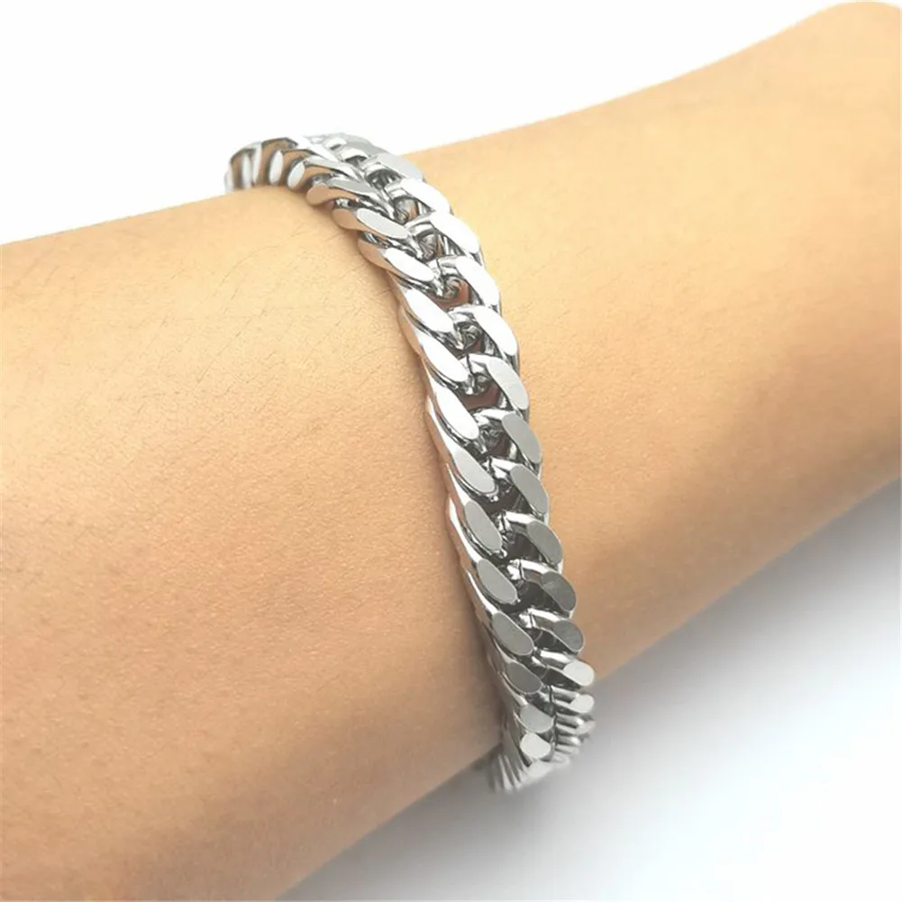 Hip-hop Jewelry Stainless Steel Cuban Chain Bracelets For Women Men Rock Style Sports Chunky Chain Male Bracelets
Hip-hop Jewelry Stainless Steel Cuban Chain Bracelets For Women Men Rock Style Sports Chunky Chain Male Bracelets
