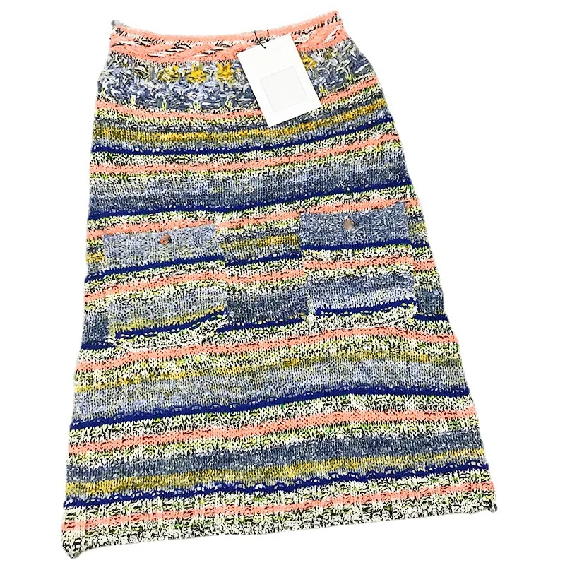 2021 Fashion Temperament New Suit Jacket Rainbow Striped Skirt Knitted Wrapped Dress Cardigan Set
2021 Fashion Temperament New Suit Jacket Rainbow Striped Skirt Knitted Wrapped Dress Cardigan Set