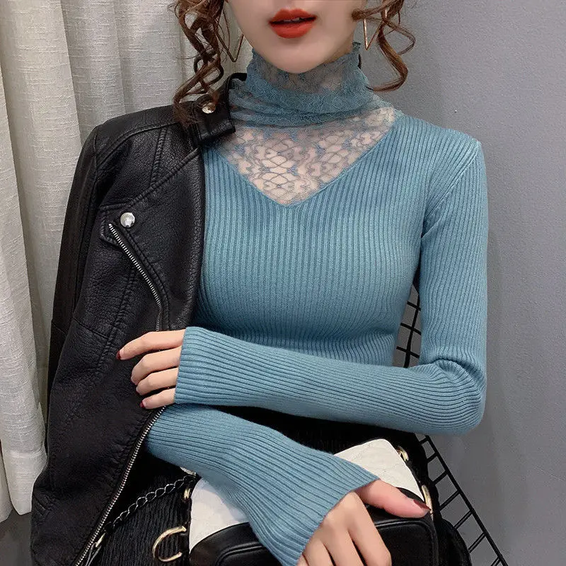 Autumn Winter Women's Clothing Turtleneck Lace Rhinestone Knit wear Slim Fit Pullover Woman Sweaters Femme Chandails Pull Hiver
Autumn Winter Women's Clothing Turtleneck Lace Rhinestone Knit wear Slim Fit Pullover Woman Sweaters Femme Chandails Pull Hiver