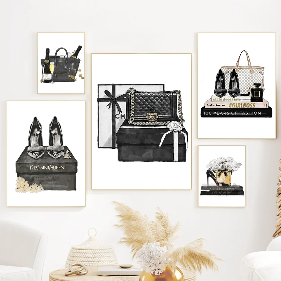 Модная черная Акварельная сумочка на каблуках, парфюмерная девушка, Художественная Картина на холсте, скандинавские плакаты, принты, настенные картины, декор для гостиной
Модная черная Акварельная сумочка на каблуках, парфюмерная девушка, Художественная Картина на холсте, скандинавские плакаты, принты, настенные картины, декор для гостиной