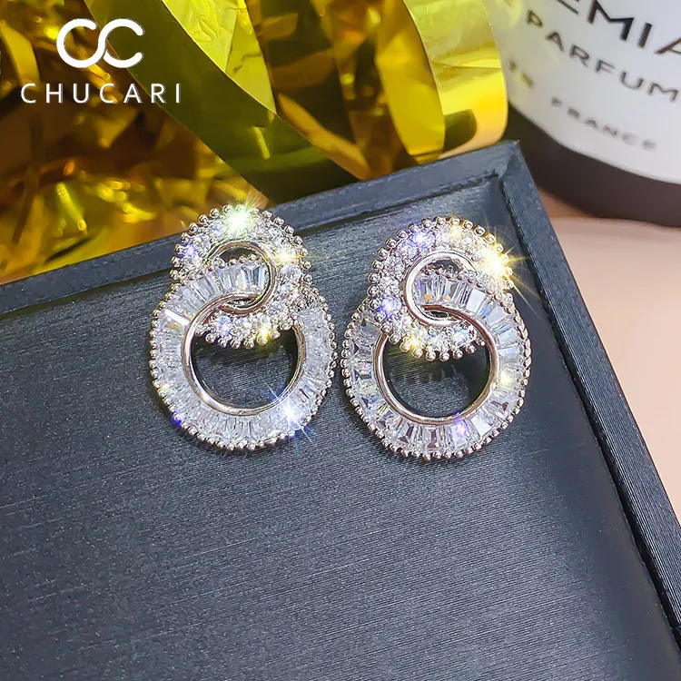 CHUCARI New Trendy Creative S925 Silver Jewelry High-grade Elegant Crystal Earrings Stud Earrings for Woman Round Wedding Party
CHUCARI New Trendy Creative S925 Silver Jewelry High-grade Elegant Crystal Earrings Stud Earrings for Woman Round Wedding Party
