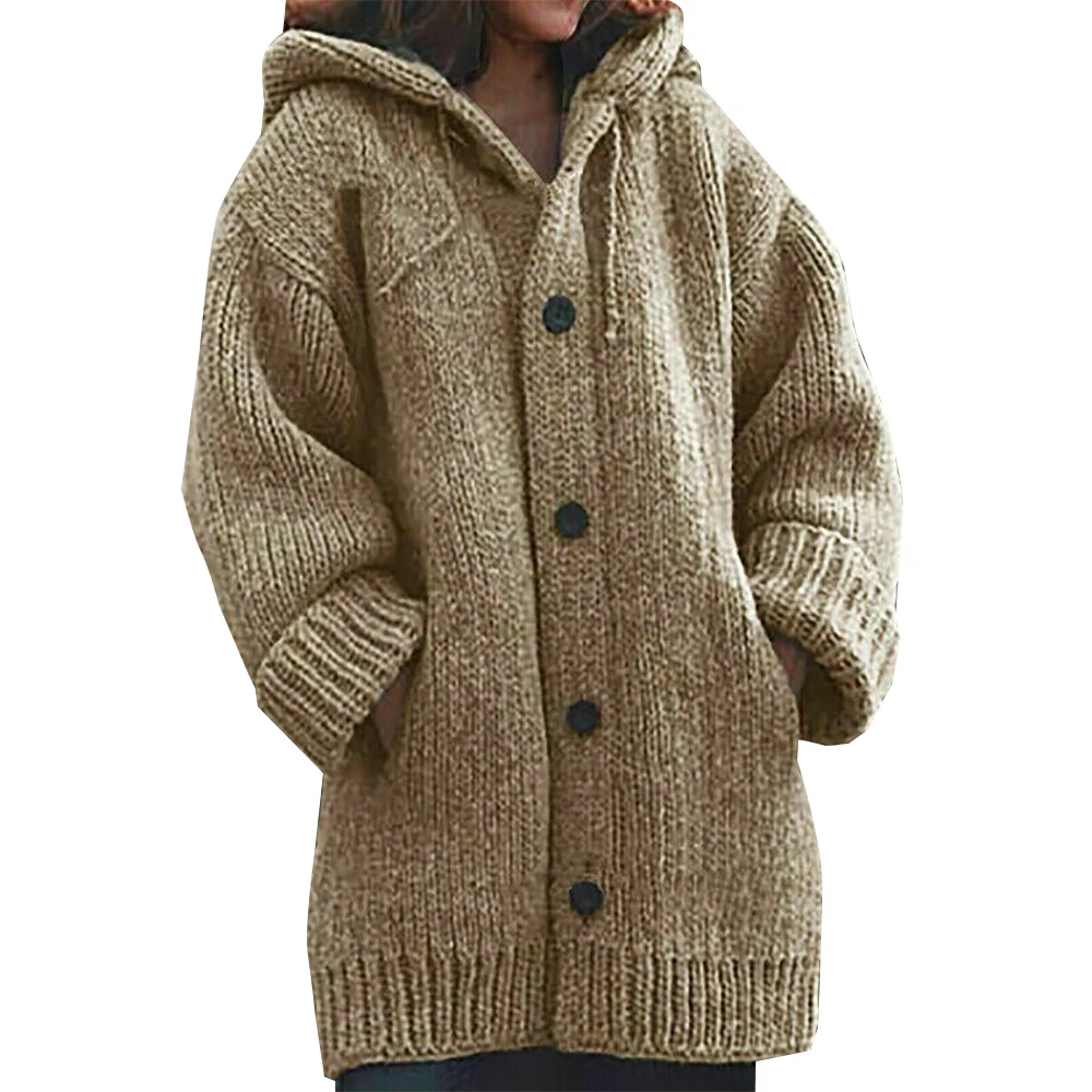 Autumn Female Loose Sweater Winter Women's Sweater Coat Pocket Hooded Long Sleeve Top Women Clothing Sweater Women Coat 
Autumn Female Loose Sweater Winter Women's Sweater Coat Pocket Hooded Long Sleeve Top Women Clothing Sweater Women Coat