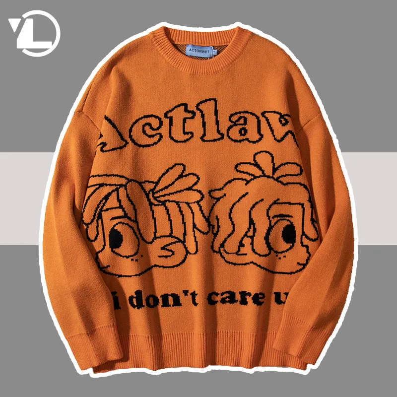 Streetwear Soft Knitted Sweater Men Women Cartoon Letter Sweaters Loose Jumpers Hip Hop Harajuku College Casual Pullover Gray 
Streetwear Soft Knitted Sweater Men Women Cartoon Letter Sweaters Loose Jumpers Hip Hop Harajuku College Casual Pullover Gray