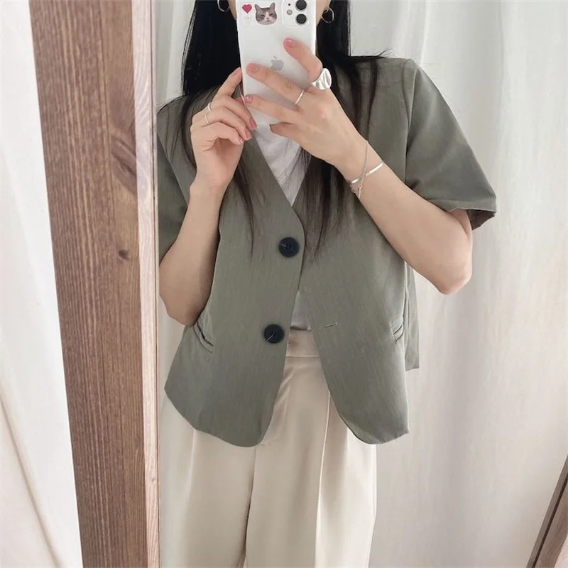 Stylish Elegant Chic High Street Short Sleeves Feminine Minimalist Brief OL Prom Loose All-Match Office Lady Blazers
Stylish Elegant Chic High Street Short Sleeves Feminine Minimalist Brief OL Prom Loose All-Match Office Lady Blazers