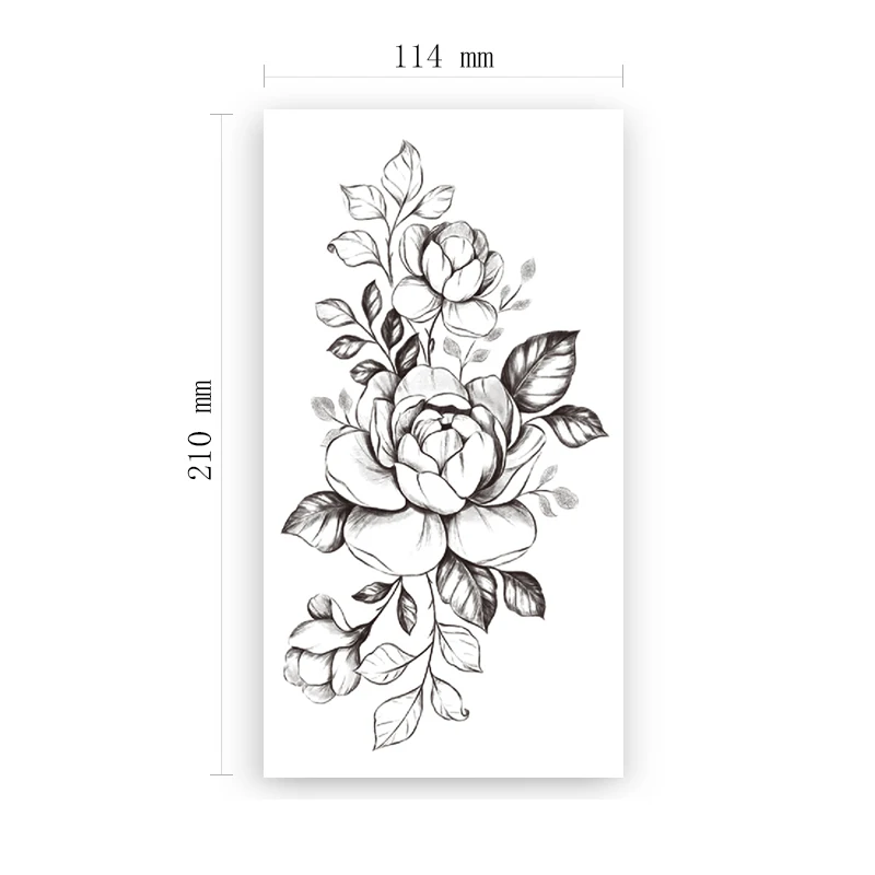 Temporary Tattoo Stickers Black Sketch Flowers Rose Branches Leaves Fake Tattoos Waterproof Tatoos Arm Large Size for Women Girl
Temporary Tattoo Stickers Black Sketch Flowers Rose Branches Leaves Fake Tattoos Waterproof Tatoos Arm Large Size for Women Girl