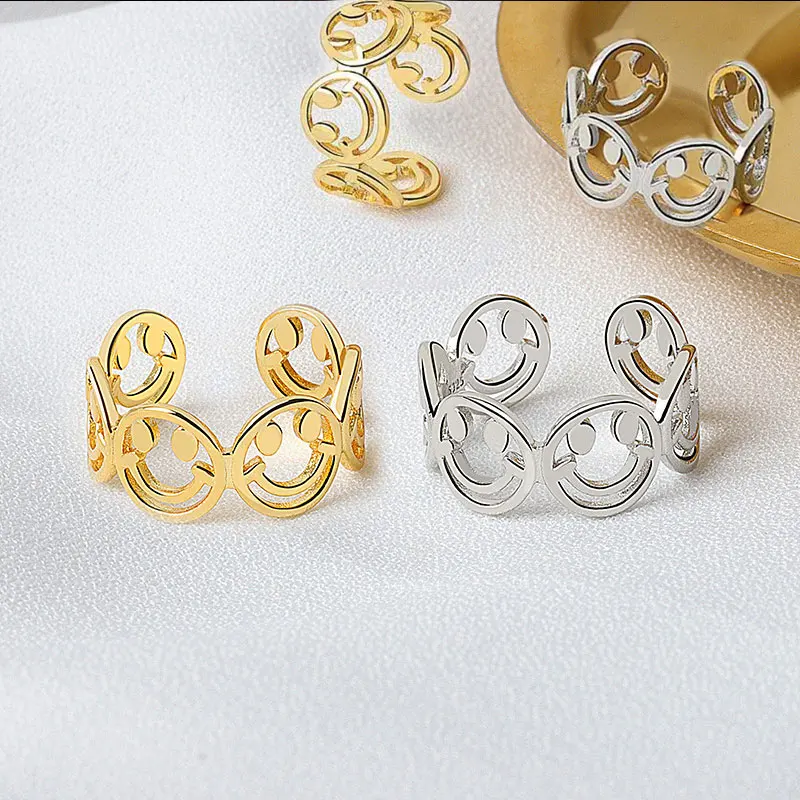 Personality Retro Gold Silver Happy Smiley Face Lady Open Ring Punk Hip Hop Street Rock Adjustable Fashion Jewelry Best Gift
Personality Retro Gold Silver Happy Smiley Face Lady Open Ring Punk Hip Hop Street Rock Adjustable Fashion Jewelry Best Gift