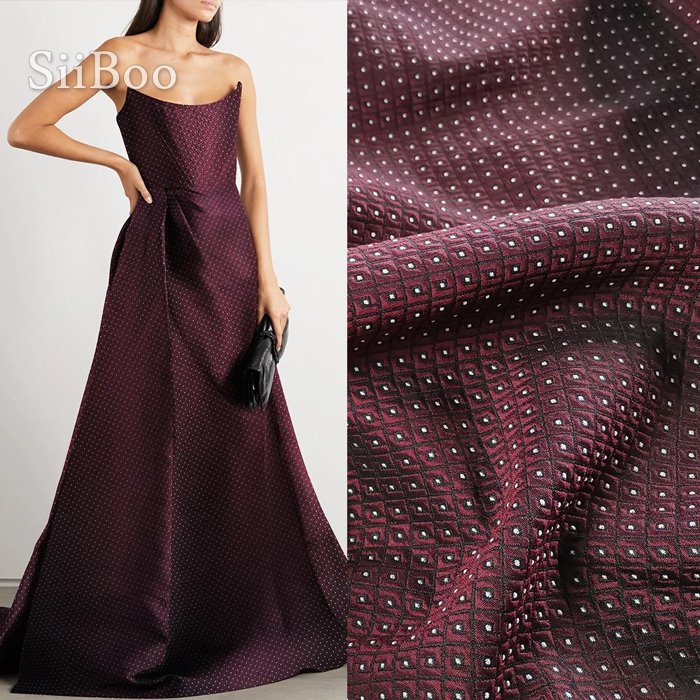 Geometric polka dot jacquard brocade fabric for dress coat wine red jacquard tissue for sewing tecidos stoffen telas yarn SP5516
Geometric polka dot jacquard brocade fabric for dress coat wine red jacquard tissue for sewing tecidos stoffen telas yarn SP5516