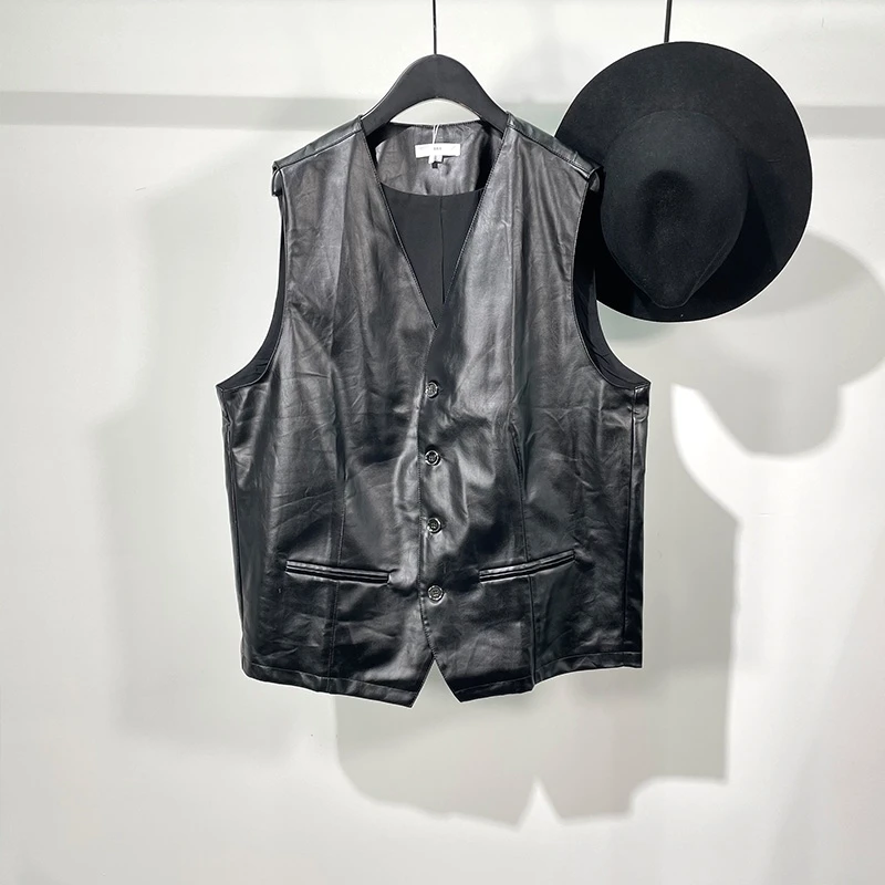 Large size autumn trendy men's dark Department retro punk loose PU leather vest original Suzuki style simple trend sleeveless co
Large size autumn trendy men's dark Department retro punk loose PU leather vest original Suzuki style simple trend sleeveless co