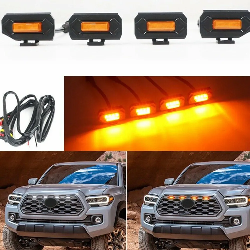 4 X Car Smoke Lens LED Lights Amber Lens Front Grille LED Lights For Toyota Tacoma W/TRD Pro 2020-up Grill
4 X Car Smoke Lens LED Lights Amber Lens Front Grille LED Lights For Toyota Tacoma W/TRD Pro 2020-up Grill