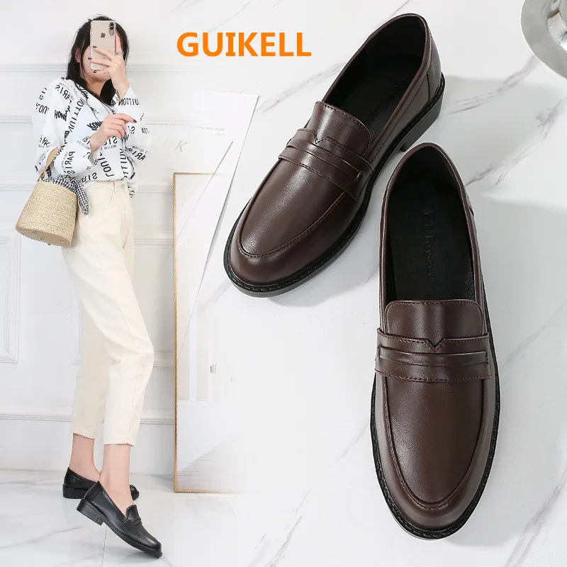 GUIKELL New small leather shoes women's British college style all-around retro Lefu shoes flat sole single shoes Doudou shoes
GUIKELL New small leather shoes women's British college style all-around retro Lefu shoes flat sole single shoes Doudou shoes