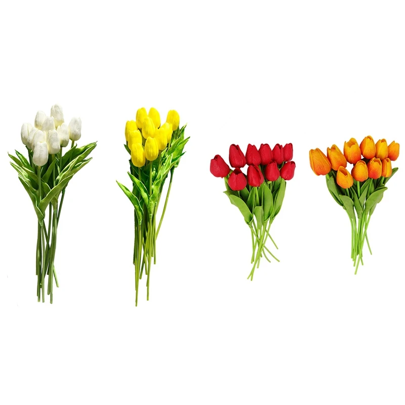 40 Pcs Artificial Flowers Fake Tulip For Home Garden Wedding Party Decor, 20 Pcs Milk White-Yellow & 20 Pcs Orange-Red
40 Pcs Artificial Flowers Fake Tulip For Home Garden Wedding Party Decor, 20 Pcs Milk White-Yellow & 20 Pcs Orange-Red