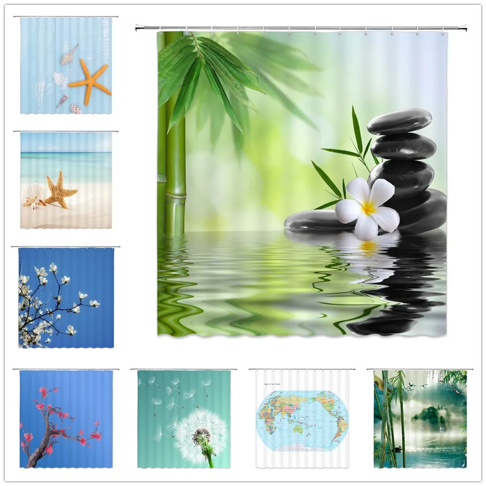 Hot Sale Ocean Scenery Flower Plant Map Shower Curtains Beach Tree Bamboo Bathroom Decor Polyester Cloth Curtain Set With Hooks
Hot Sale Ocean Scenery Flower Plant Map Shower Curtains Beach Tree Bamboo Bathroom Decor Polyester Cloth Curtain Set With Hooks