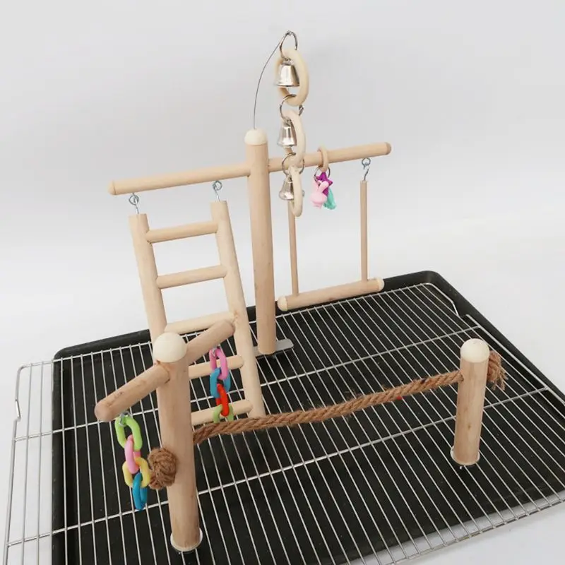 Bird Cage Stand Play Gym Perch Playground Wood Parrot Climbing Ladder Chewing Chain Swing for Lovebirds Budgies Finche E7CC 
Bird Cage Stand Play Gym Perch Playground Wood Parrot Climbing Ladder Chewing Chain Swing for Lovebirds Budgies Finche E7CC