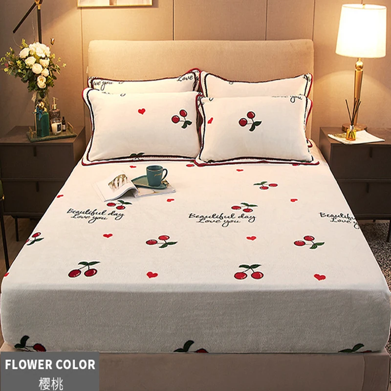 Winter warm mink cashmere elastic band fitted sheet mattress cover protector double bed soft cozy king size Cherry bed sheet
Winter warm mink cashmere elastic band fitted sheet mattress cover protector double bed soft cozy king size Cherry bed sheet