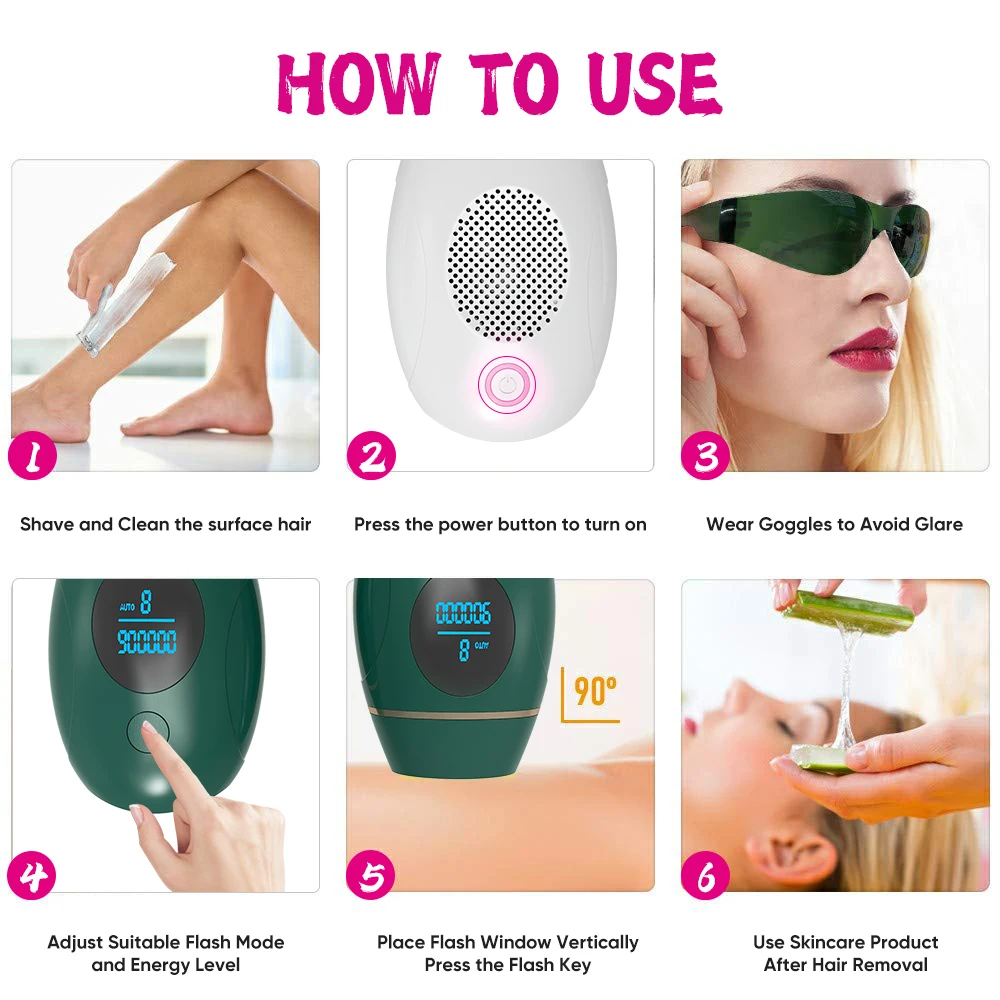 Home Electric IPL Permanent Hair Removal 900000 Flash Laser Epilator Women Facial Light Pulse Epilator Whole Body Hair Remover
Home Electric IPL Permanent Hair Removal 900000 Flash Laser Epilator Women Facial Light Pulse Epilator Whole Body Hair Remover
