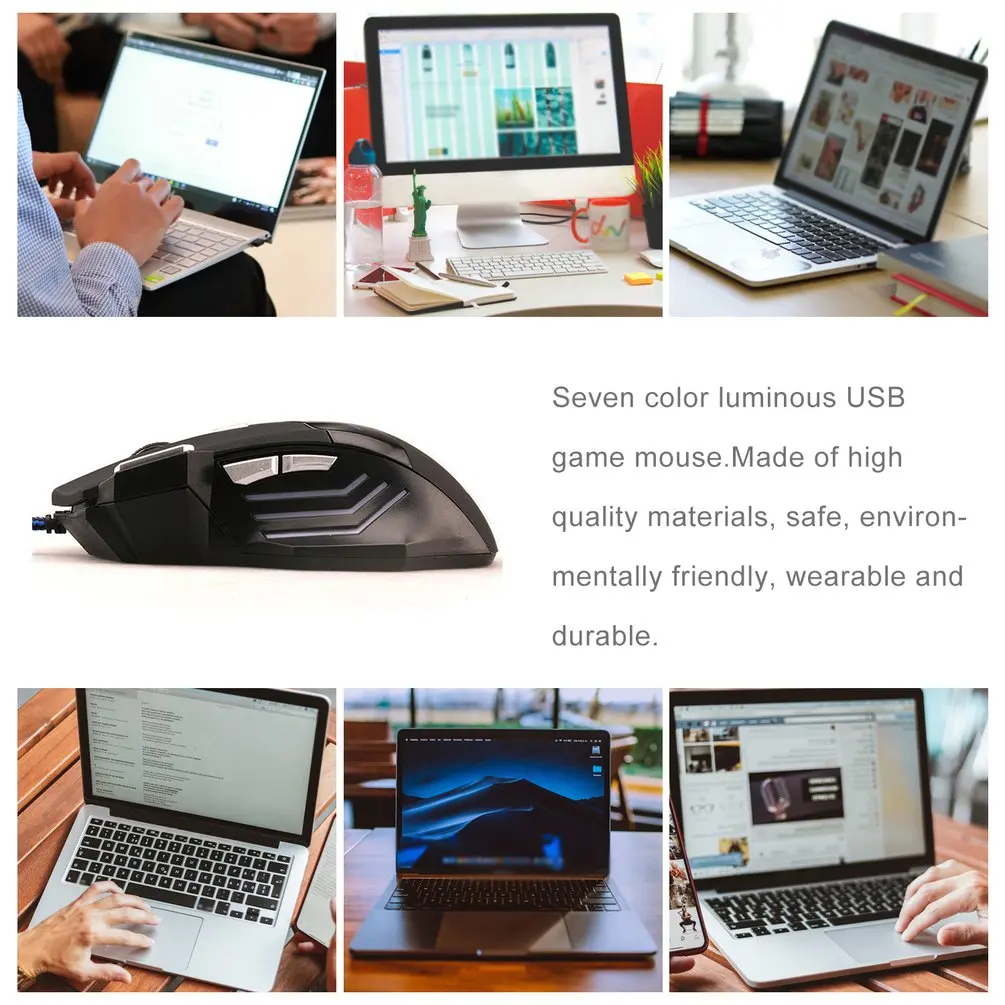 Ergonomic Wired Gaming Mouse 6 Button 1000-5000DPI Computer Mouse Gamer Mice With Changing Color Light Effect For PC For Laptop
Ergonomic Wired Gaming Mouse 6 Button 1000-5000DPI Computer Mouse Gamer Mice With Changing Color Light Effect For PC For Laptop