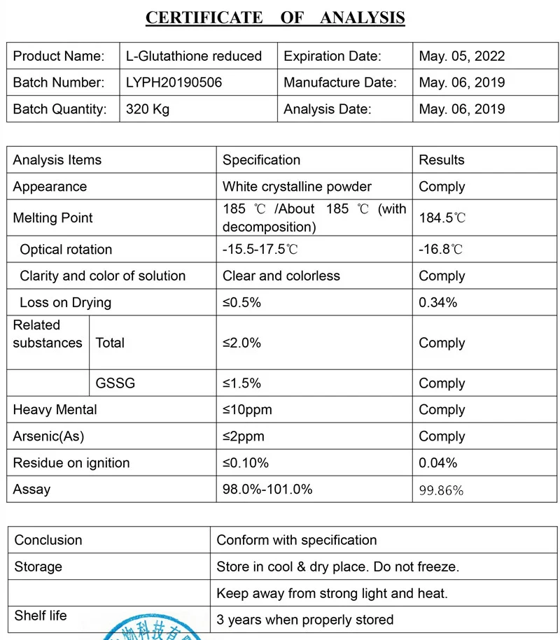 500-1000g L-glutathione Reducing Powder
500-1000g L-glutathione Reducing Powder