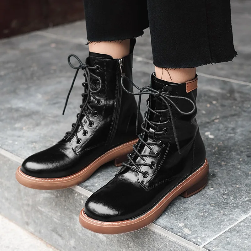 2020 natural leather women ankle boots retro autumn winter square heels cross tied zip short ladies riding boots casual shoes
2020 natural leather women ankle boots retro autumn winter square heels cross tied zip short ladies riding boots casual shoes