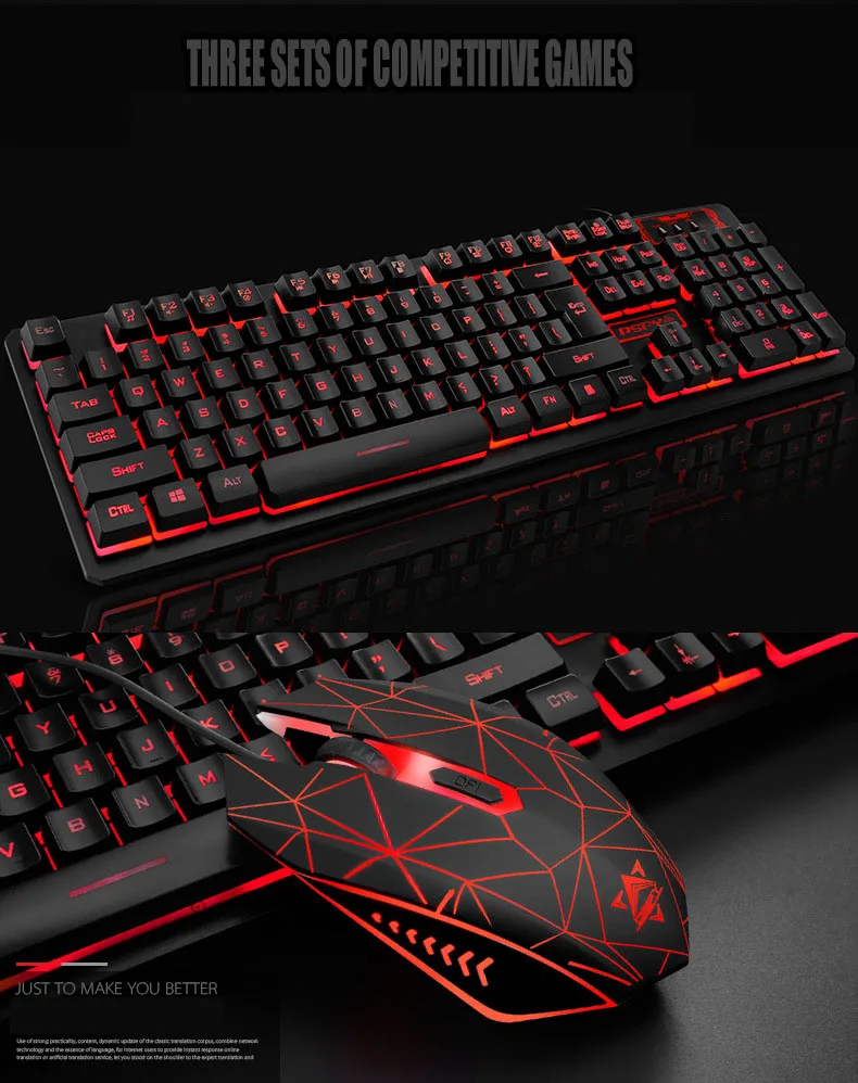 Mechanical Wired USB Keyboard And Mouse Headset Three-piece Suit Desktop Computer Notebook Gaming Peripherals E-sports | Компьютеры и