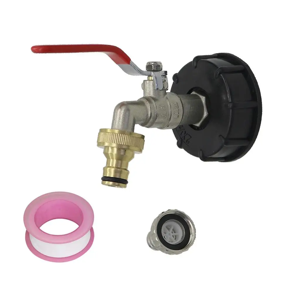 

IBC Tank Adapter S60X6 To Iron Brass Tap 1/2" Replacement Valve 60mm Coarse Thread to 15mm Garden Water Connectors Drain Adapter