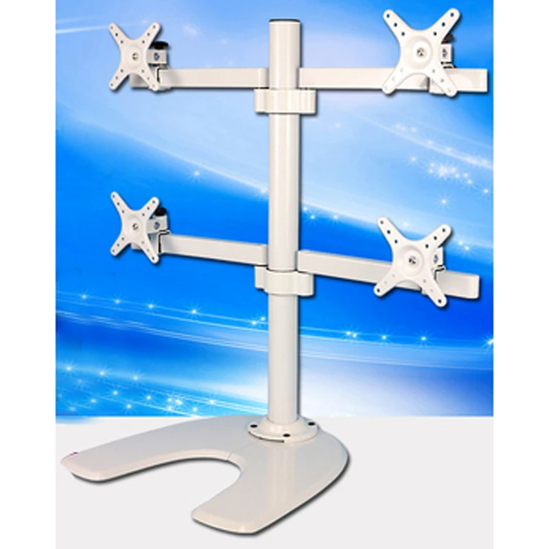 360 rotate big base white 10"-27" 8kg aluminum 100x100 four lcd gaming monitor desktop stand computer holder move horizontally 
360 rotate big base white 10"-27" 8kg aluminum 100x100 four lcd gaming monitor desktop stand computer holder move horizontally