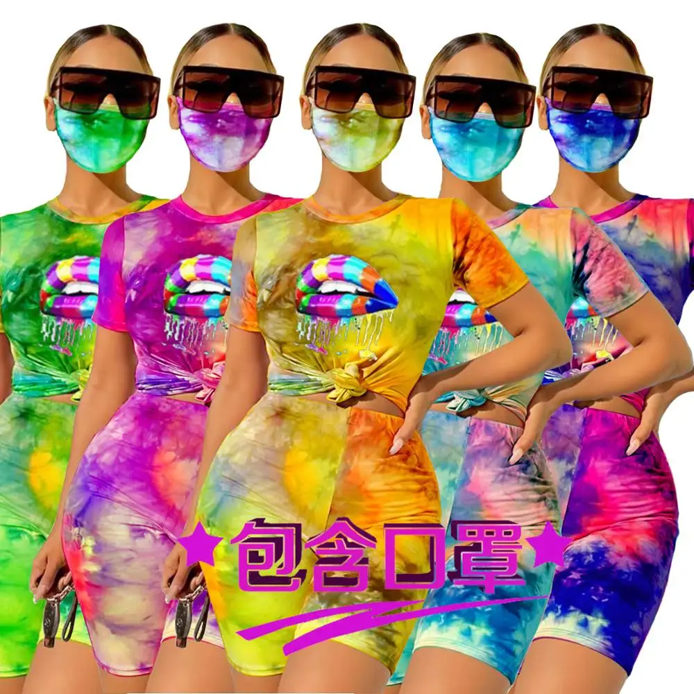 2020 women fashion Tie-dyed round neck short sleeve print toop and hot shorts 2 pieces set casual lady fashion women outfits
2020 women fashion Tie-dyed round neck short sleeve print toop and hot shorts 2 pieces set casual lady fashion women outfits