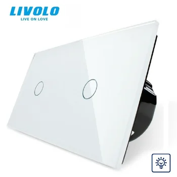 Livolo Wall Switch Ivory White,Dimming Touch Screen Control, Tempered Glass Panel, Light Home Switch VL-C701D-11/VL-C701D-11