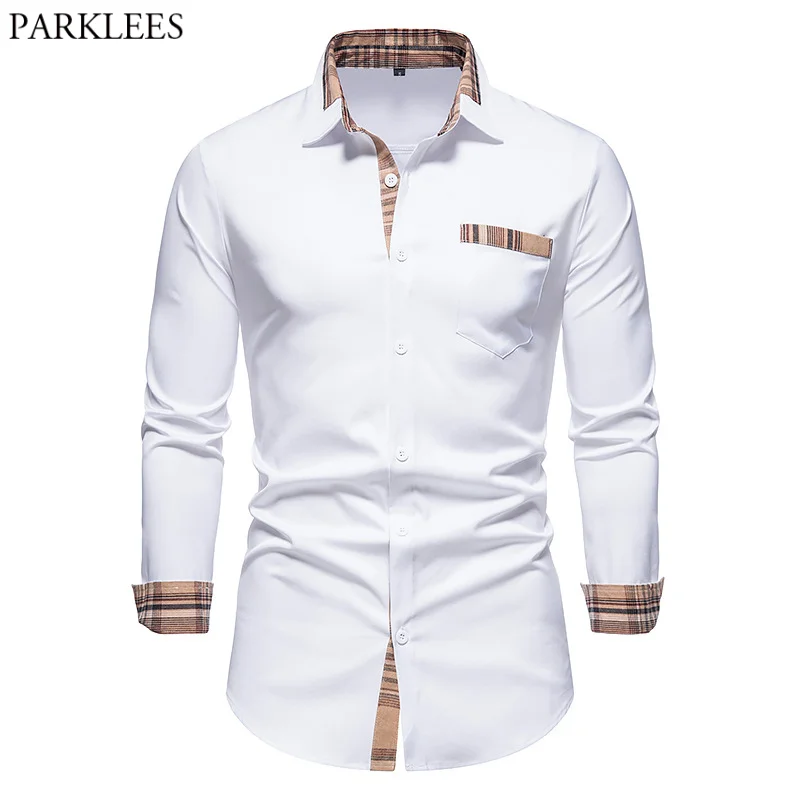 Parklees Mens Plaid Checked Patchwork Dress Shirts 2021 Autumn New Slim Fit Long Sleeve Shirt Men Casual Button Down Chemise 2XL
Parklees Mens Plaid Checked Patchwork Dress Shirts 2021 Autumn New Slim Fit Long Sleeve Shirt Men Casual Button Down Chemise 2XL