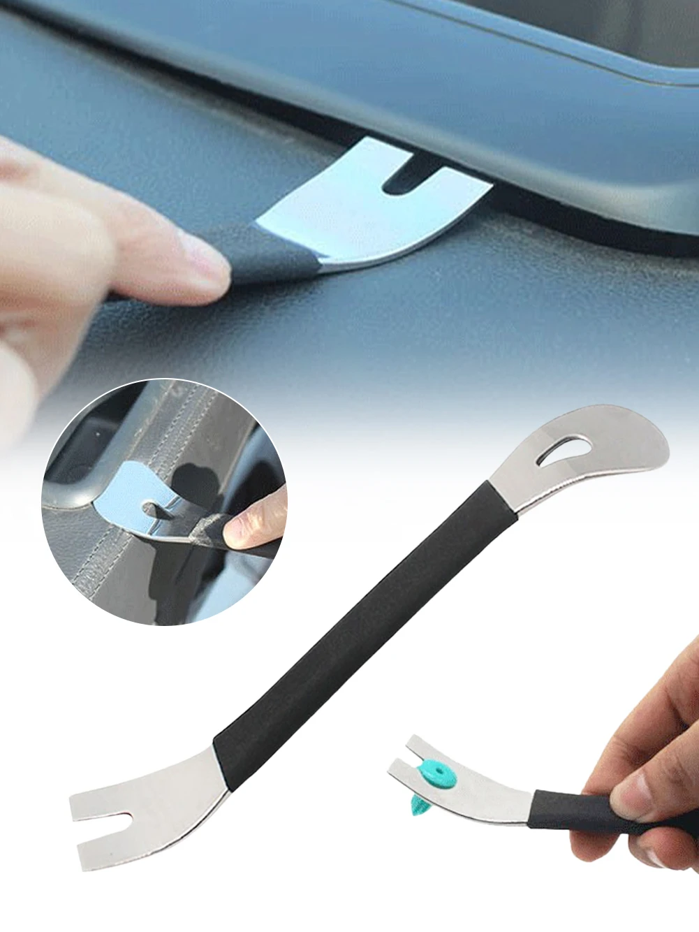 Stainless steel hand-held decoration removal tool double-ended removal decoration puller tool door panel fastener remover
Stainless steel hand-held decoration removal tool double-ended removal decoration puller tool door panel fastener remover
