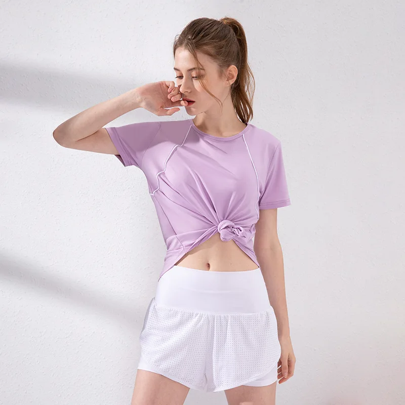 Contrast Color Sports Short Sleeve Womens Quick Drying Clothes Running Training Fitting T-Shirt Elasticity Loose-Fit /30
Contrast Color Sports Short Sleeve Womens Quick Drying Clothes Running Training Fitting T-Shirt Elasticity Loose-Fit /30